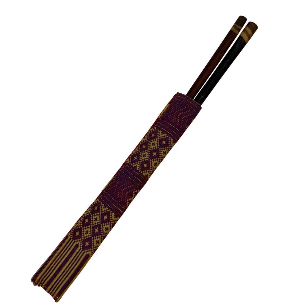 Handcrafted Wooden Chopsticks Set with Woven Fabric